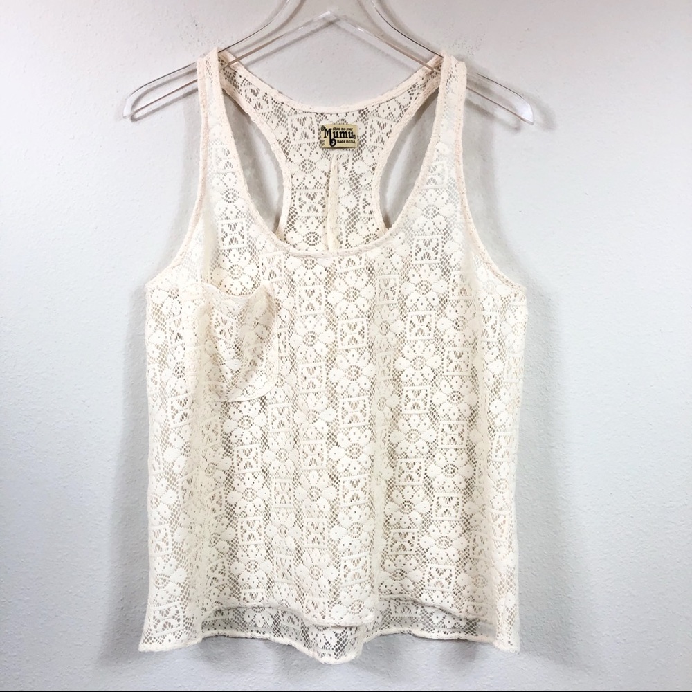 Show Me Your Mumu | Sheer Floral Racerback Tank